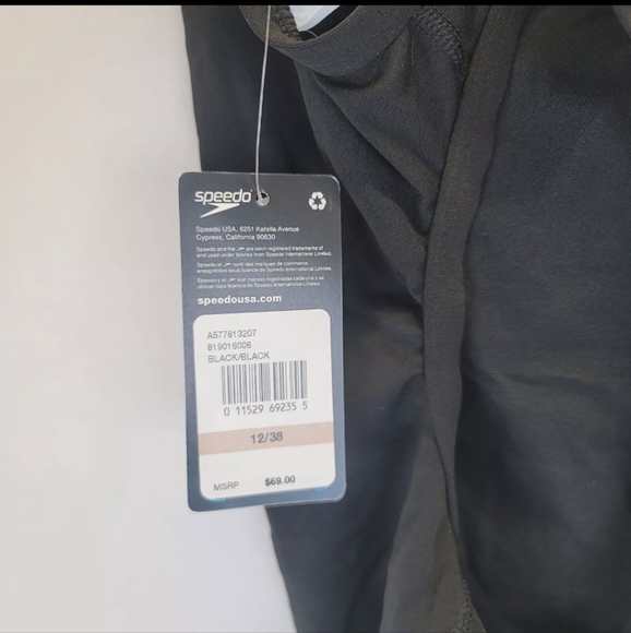 Speedo Women's Endurance+ One Piece Competitive, Black, Size 12/38 New - Picture 8 of 9